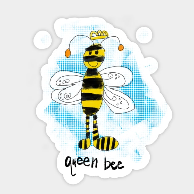 Kids Queen Bee Sticker by KatieMorrisArt